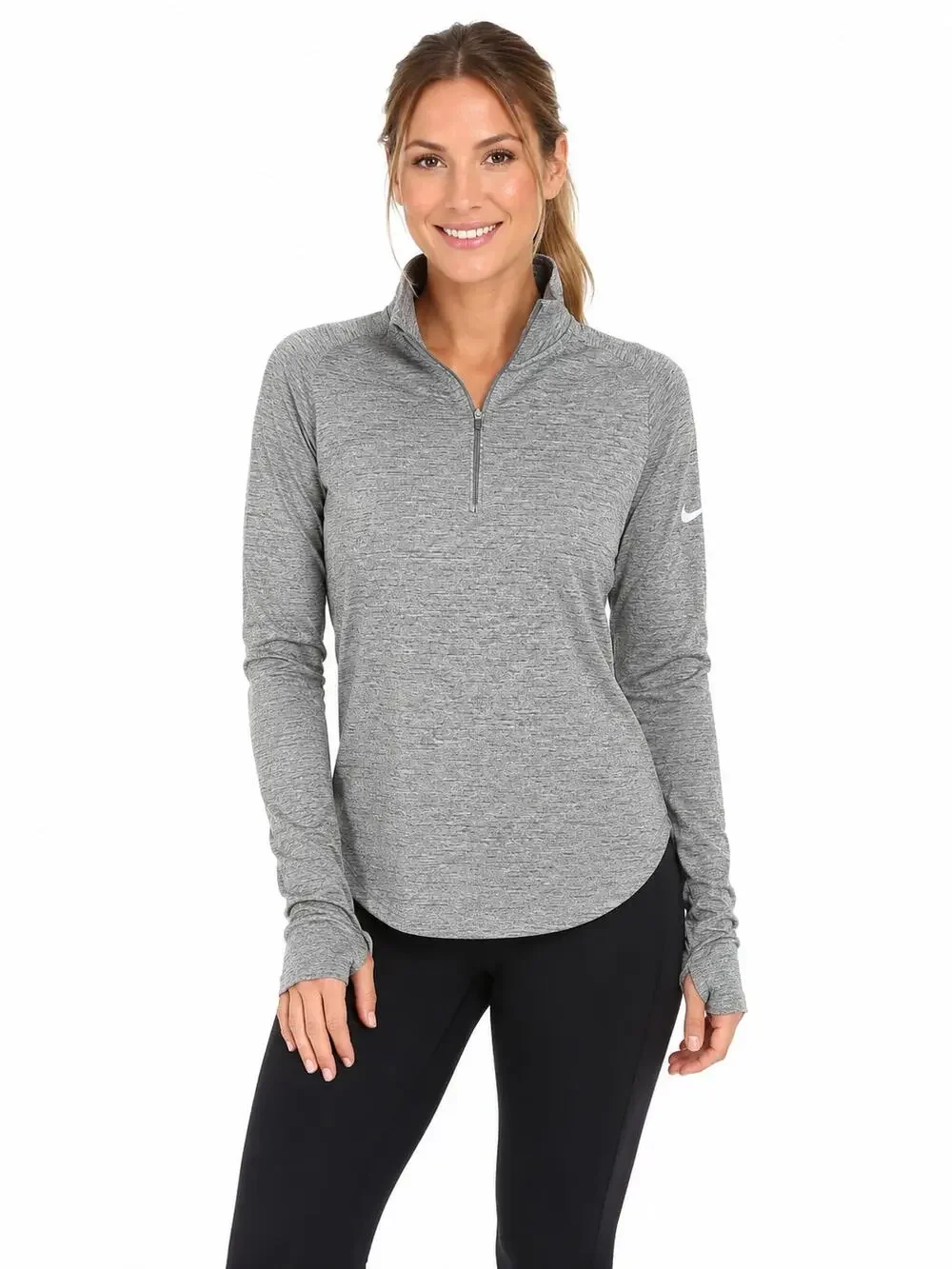 Nike Running Dri-FIT women's XL Long-Sleeve Quarter-Zip Pullover Gray Running